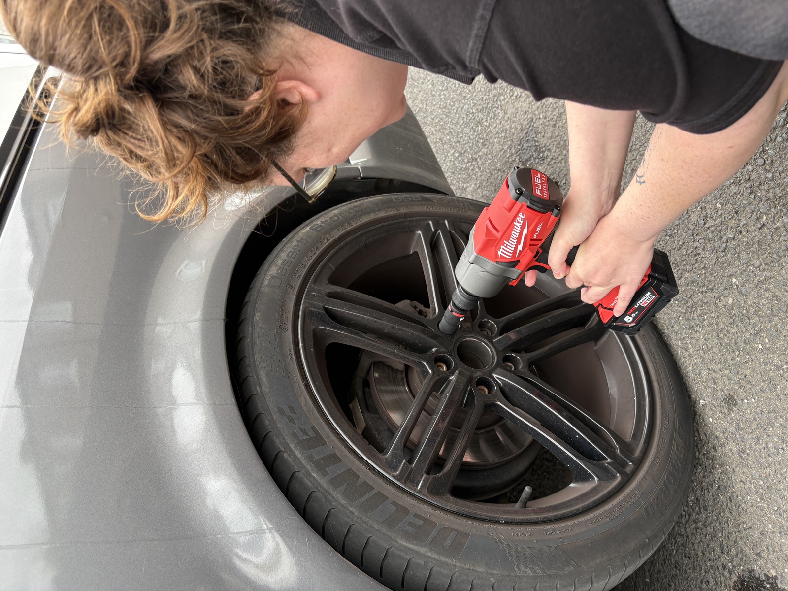 Van 001 build detail — hands-on wheel work